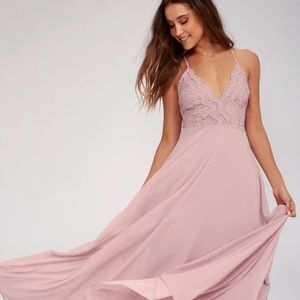 MADALYN DUSTY LAVENDER LACE MAXI DRESS LULUS